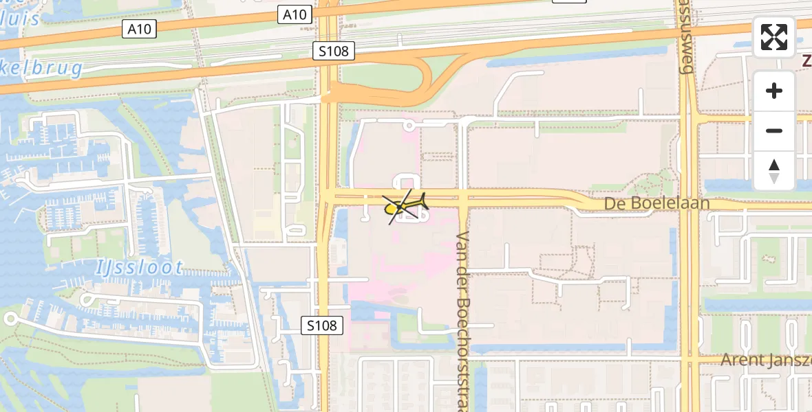 Routekaart van de vlucht: Lifeliner 1 naar VU Medisch Centrum Amsterdam