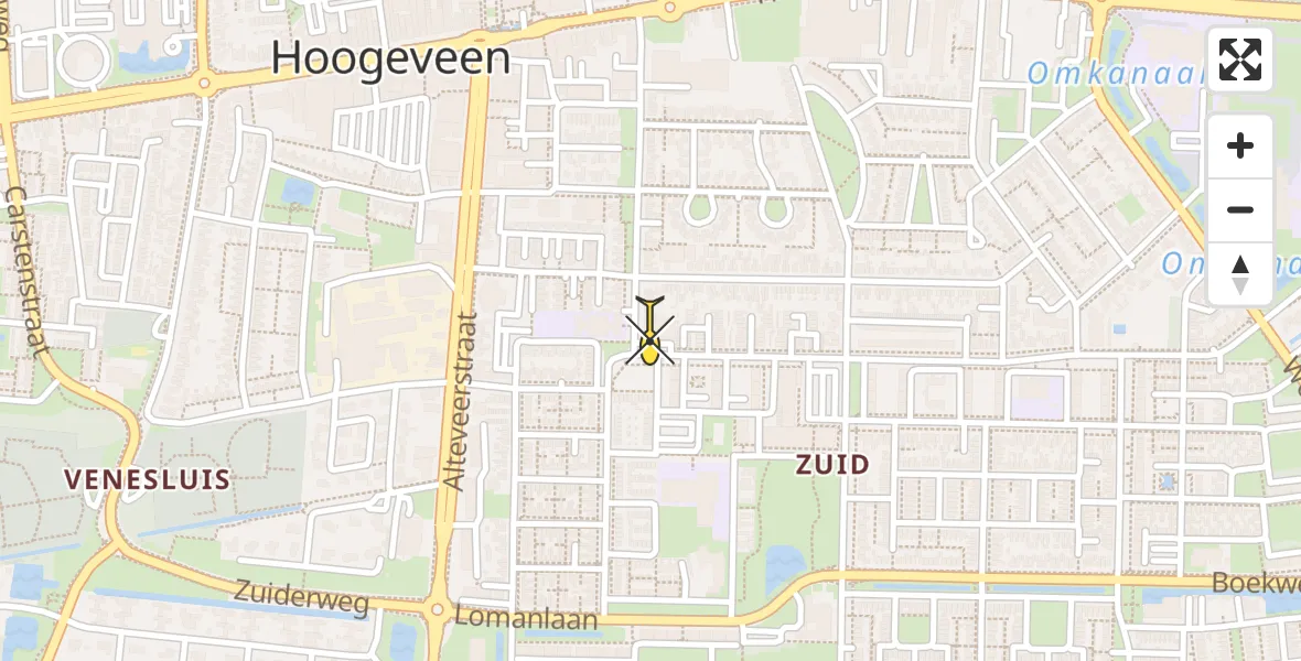 Routekaart van de vlucht: Lifeliner 4 naar Hoogeveen