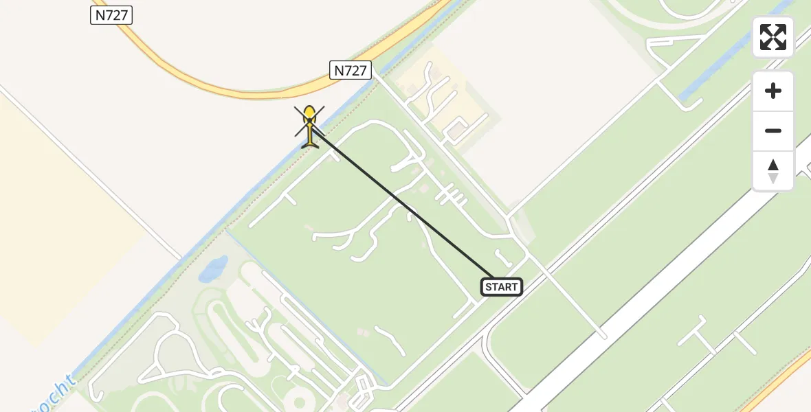 Routekaart van de vlucht: Traumahelikopter naar Lelystad