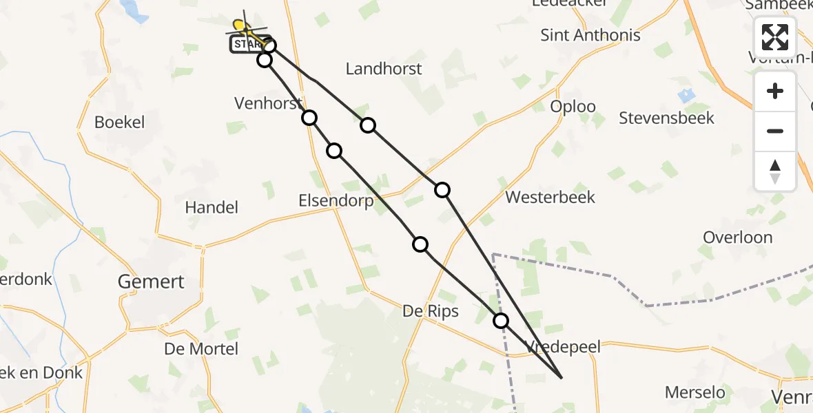 Routekaart van de vlucht: Lifeliner 3 naar Odiliapeel