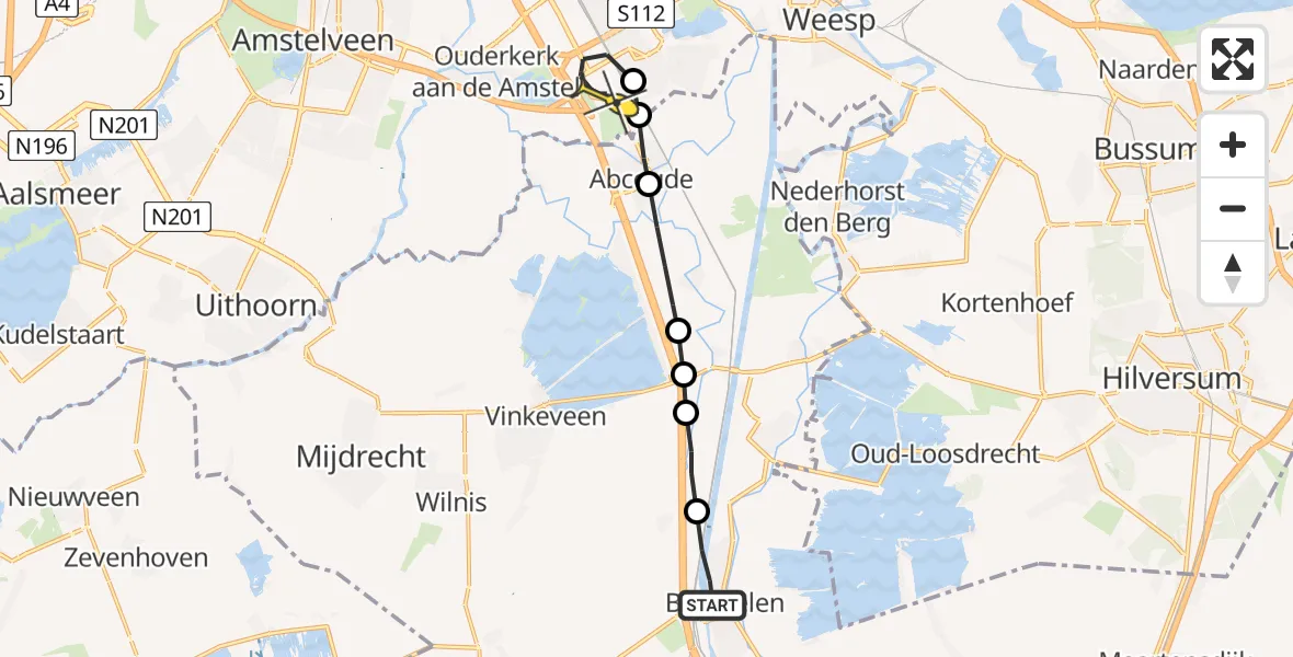 Routekaart van de vlucht: Lifeliner 2 naar Academisch Medisch Centrum (AMC)