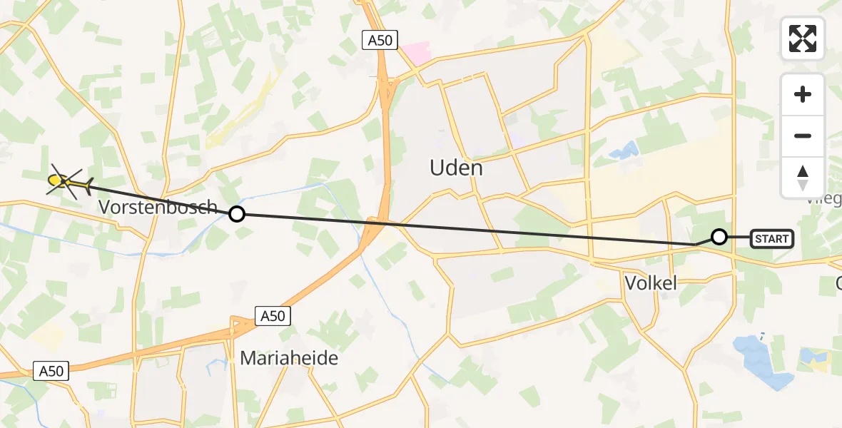 Routekaart van de vlucht: Lifeliner 3 naar Heeswijk-Dinther