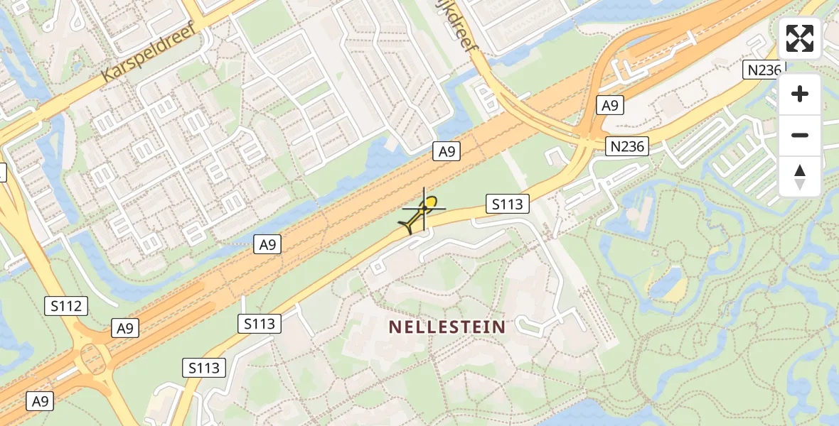 Routekaart van de vlucht: Lifeliner 1 naar Amsterdam