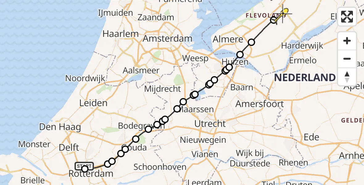 Routekaart van de vlucht: Lifeliner 2 naar Lelystad Airport