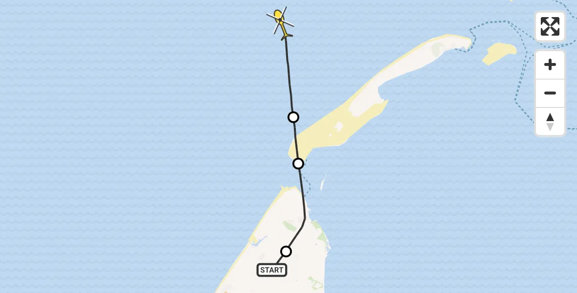 Routekaart van de vlucht: Politiehelikopter naar 