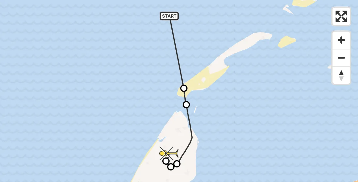 Routekaart van de vlucht: Politiehelikopter naar Texel International Airport