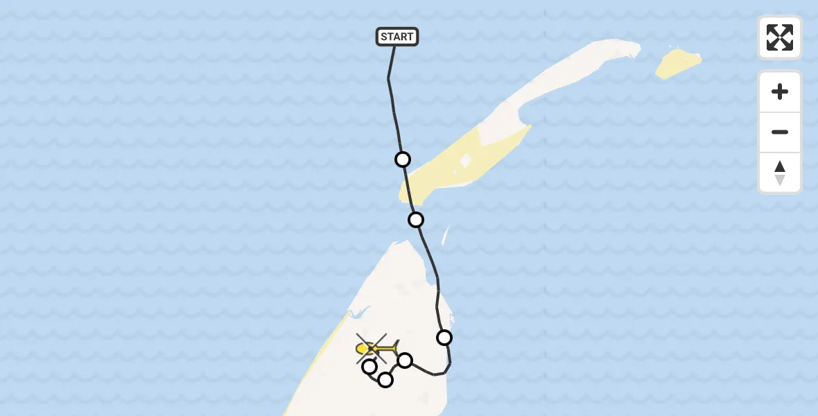 Routekaart van de vlucht: Politiehelikopter naar Texel International Airport