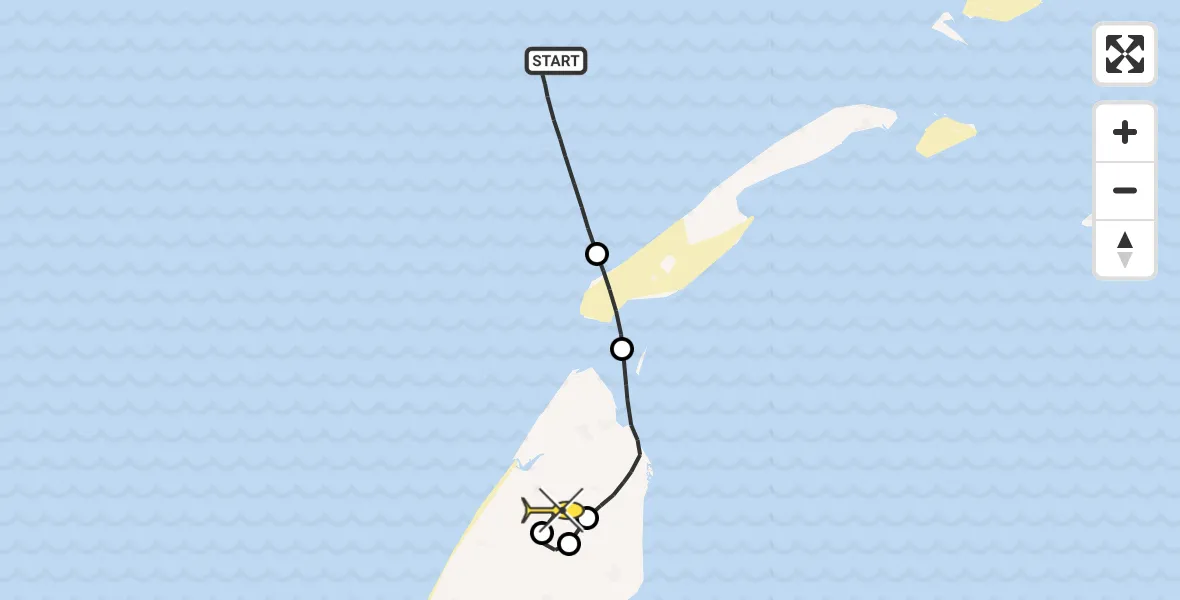 Routekaart van de vlucht: Politiehelikopter naar Texel International Airport