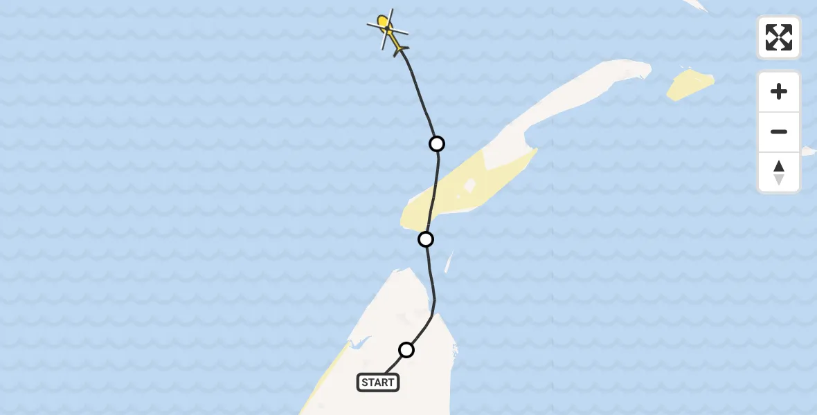 Routekaart van de vlucht: Politiehelikopter naar 