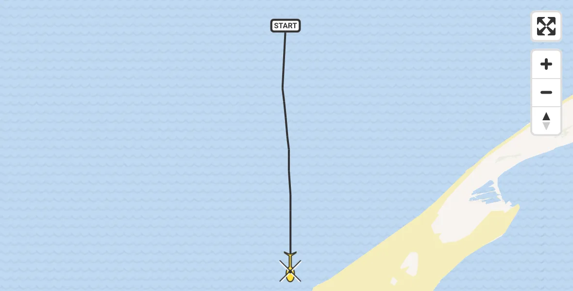 Routekaart van de vlucht: Politiehelikopter naar Vlieland