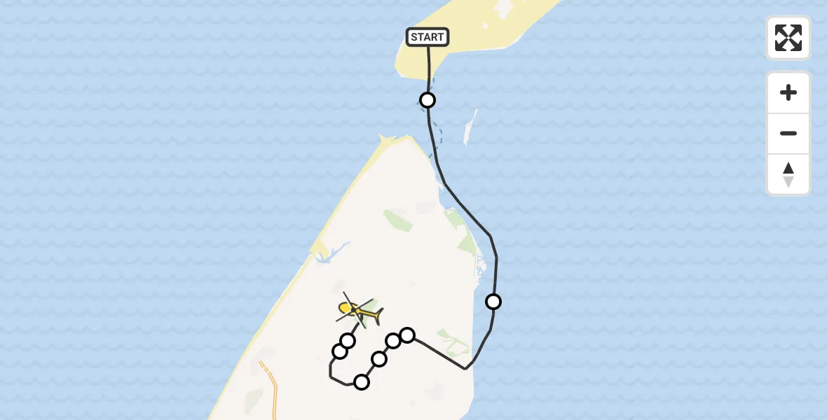 Routekaart van de vlucht: Politieheli naar Texel International Airport