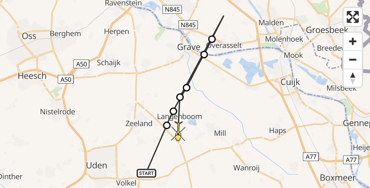 Routekaart van de vlucht: Lifeliner 3 naar Langenboom