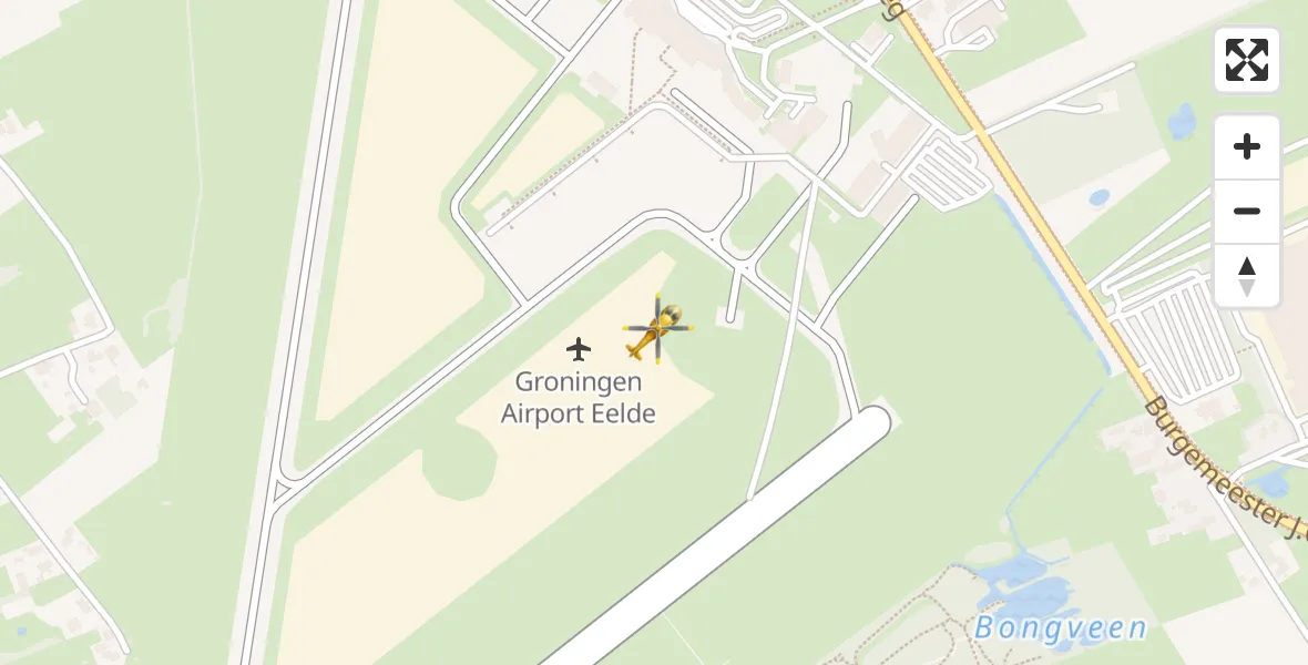 Vluchtroute Traumahelikopter Groningen Airport Eelde - Groningen Airport Eelde, 18 mei 2022, 21:33