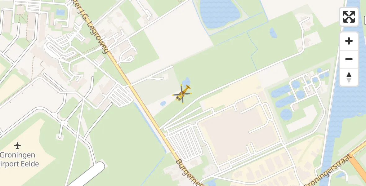 Vluchtroute Traumahelikopter Groningen Airport Eelde - Groningen Airport Eelde, 19 mei 2022, 10:22