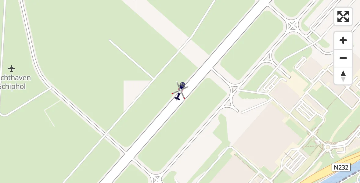 Vluchtroute Politiehelikopter van Schiphol naar Schiphol
