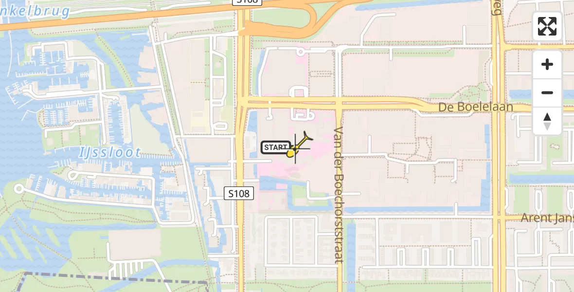Routekaart van de vlucht: Lifeliner 2 naar VU Medisch Centrum Amsterdam