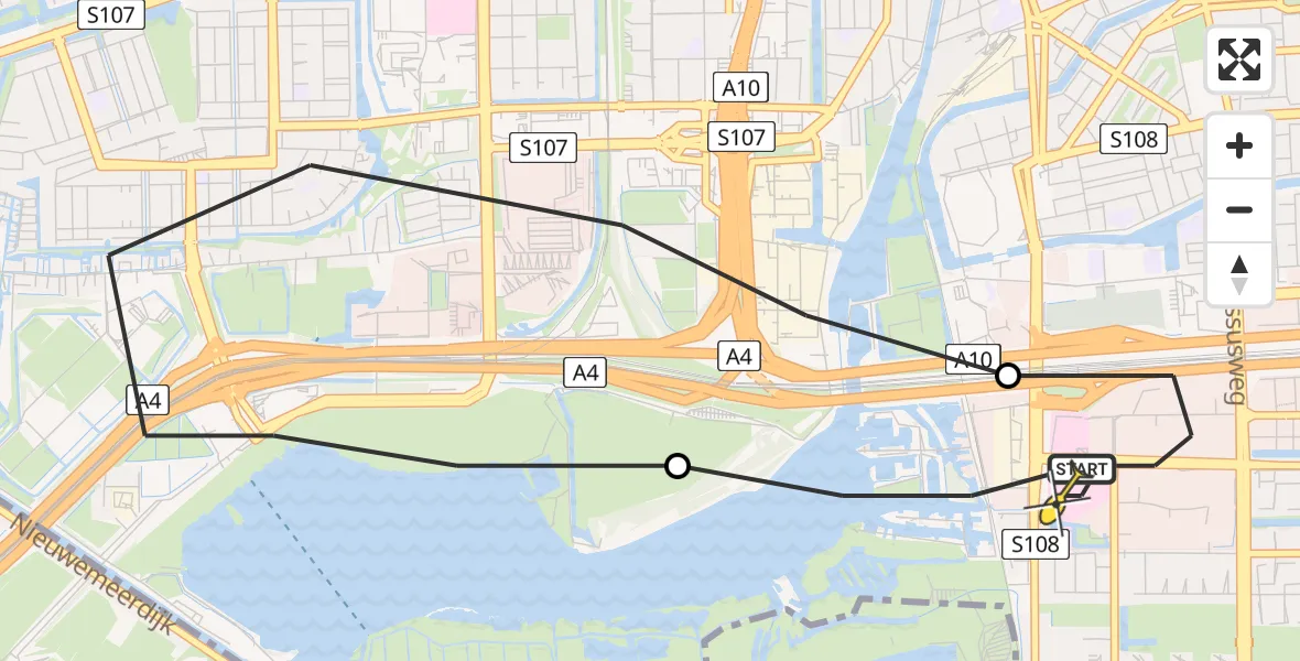 Routekaart van de vlucht: Lifeliner 1 naar VU Medisch Centrum Amsterdam