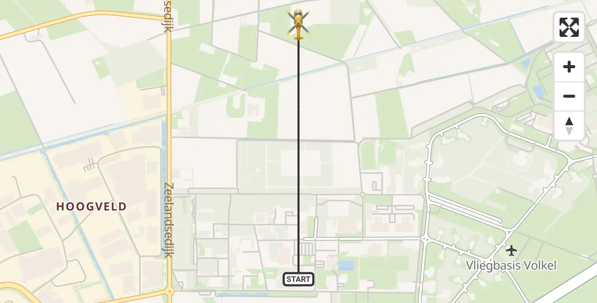 Vluchtroute Traumahelikopter Vliegbasis Volkel - Vliegbasis Volkel, 21 mei 2022, 12:31