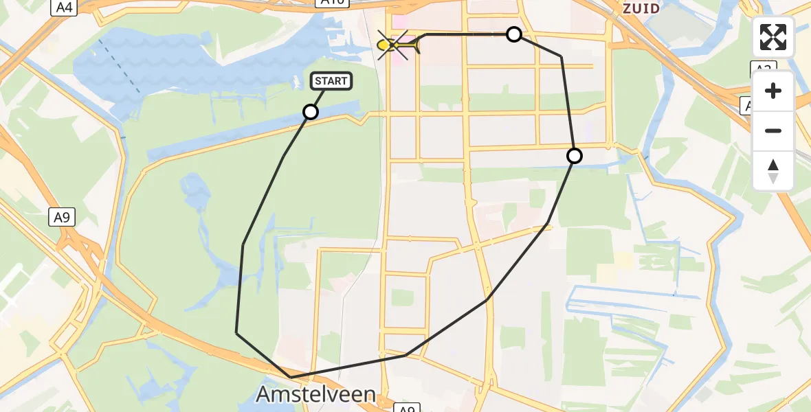 Routekaart van de vlucht: Lifeliner 1 naar VU Medisch Centrum Amsterdam