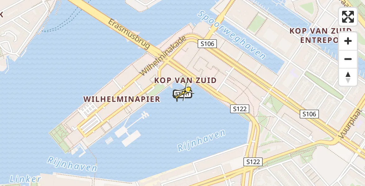 Routekaart van de vlucht: Lifeliner 2 naar Rotterdam