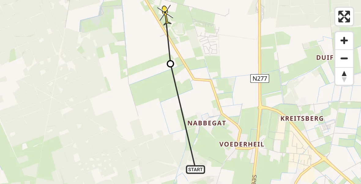 Routekaart van de vlucht: Traumahelikopter naar Schaijk