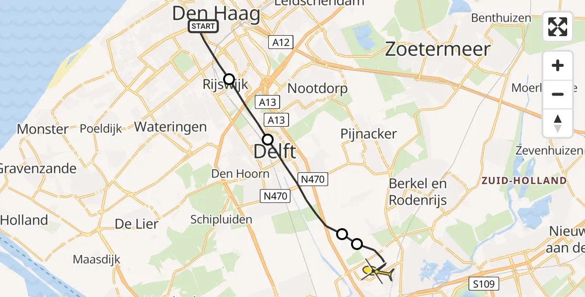 Routekaart van de vlucht: Lifeliner 2 naar Rotterdam The Hague Airport