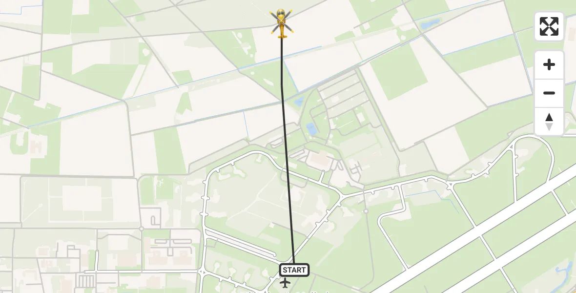 Vluchtroute Traumahelikopter Vliegbasis Volkel - Vliegbasis Volkel, 23 mei 2022, 09:47