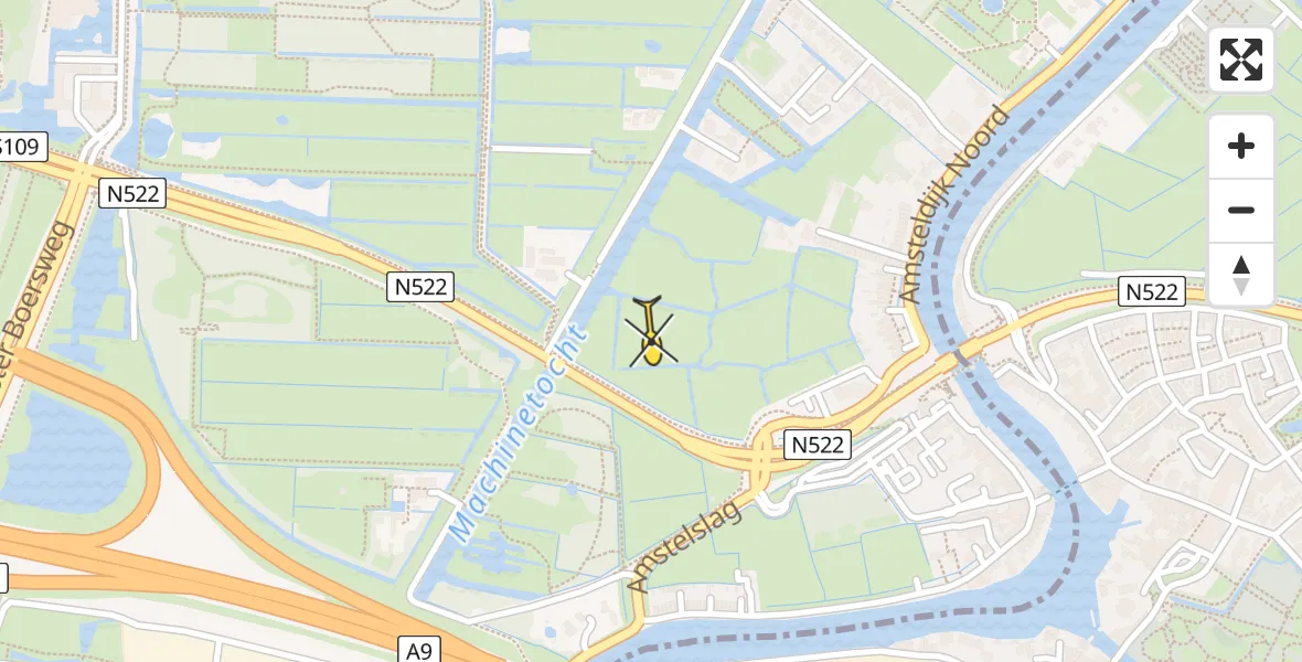 Routekaart van de vlucht: Lifeliner 1 naar Amstelveen