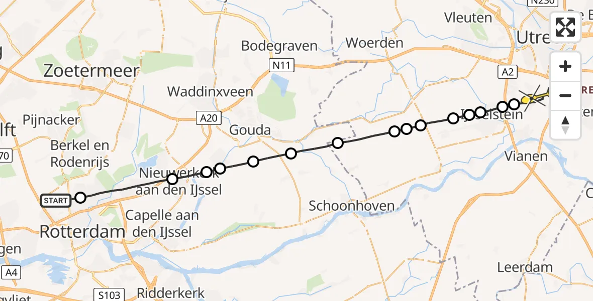 Routekaart van de vlucht: Lifeliner 2 naar Nieuwegein