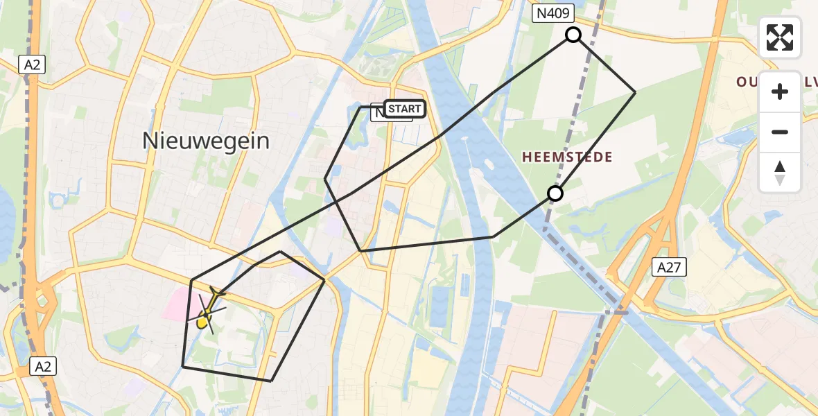 Routekaart van de vlucht: Lifeliner 2 naar Nieuwegein