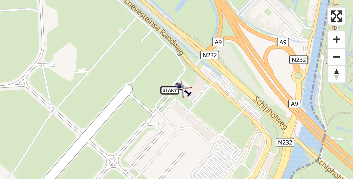 Vluchtroute Politiehelikopter van Schiphol naar Schiphol