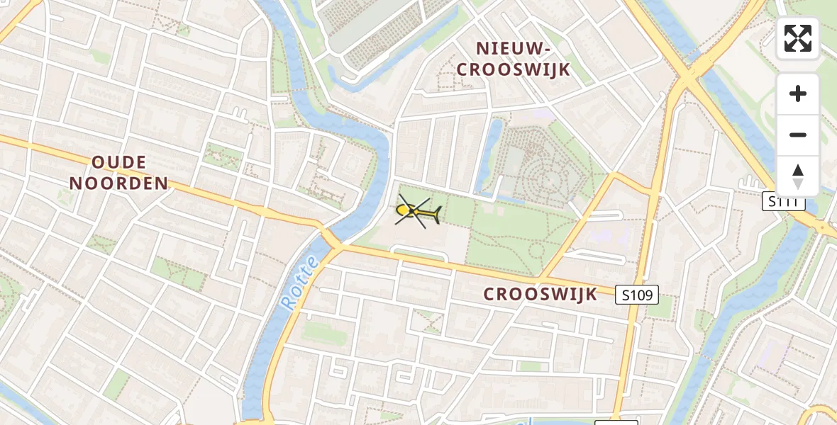 Routekaart van de vlucht: Lifeliner 2 naar Rotterdam