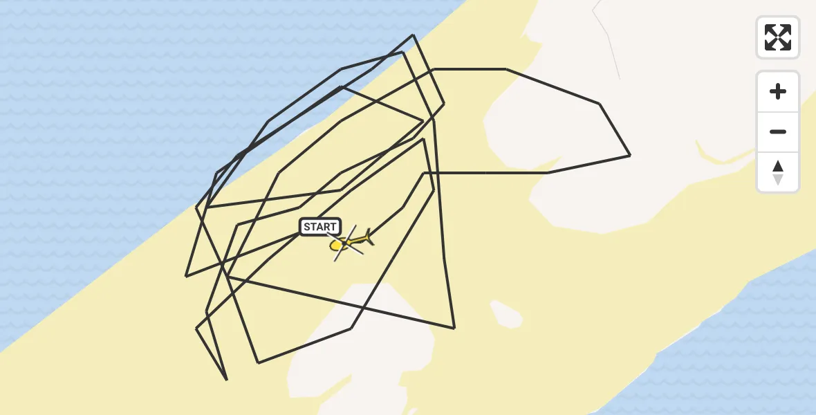 Routekaart van de vlucht: Politieheli naar Vlieland