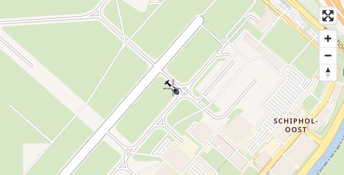 Routekaart van de vlucht: Politiehelikopter naar Schiphol