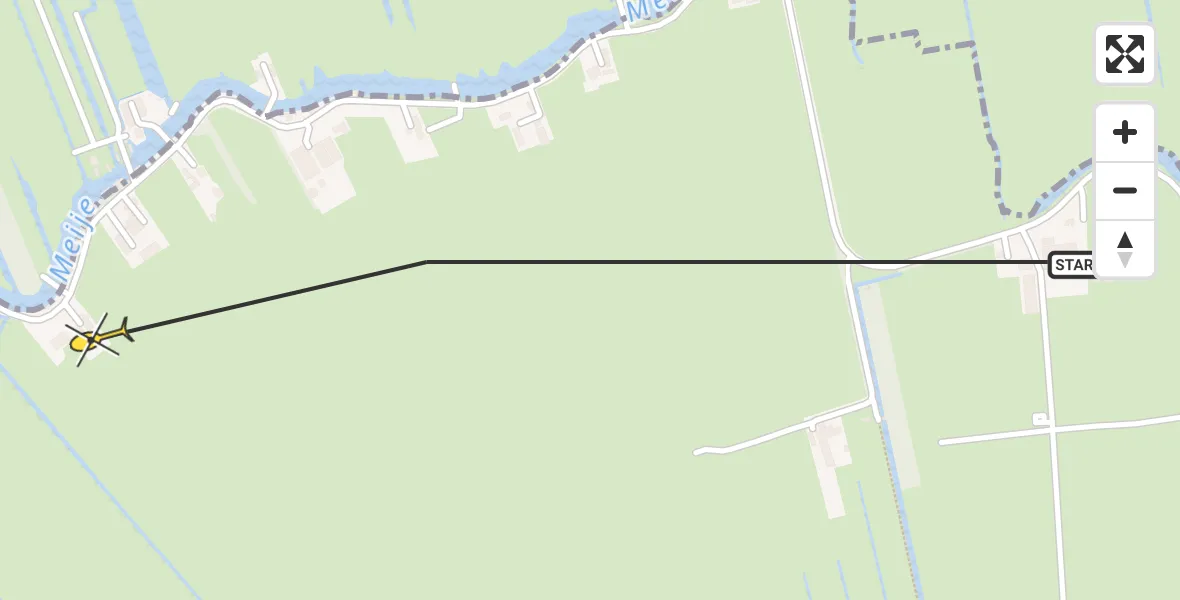 Routekaart van de vlucht: Politiehelikopter naar Zegveld