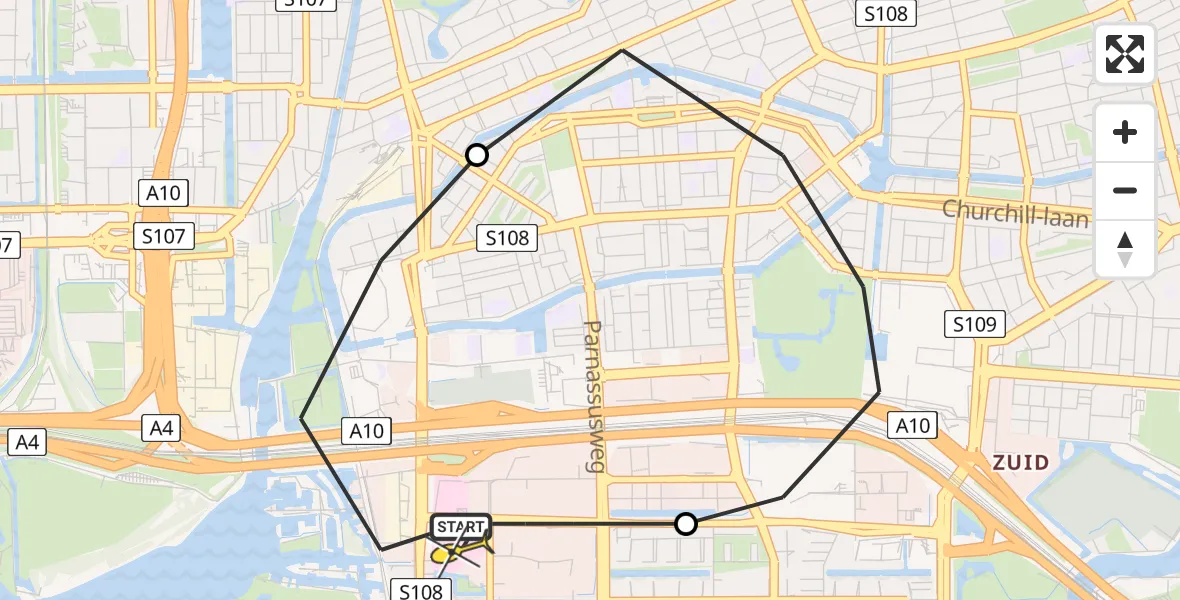 Routekaart van de vlucht: Lifeliner 1 naar VU Medisch Centrum Amsterdam