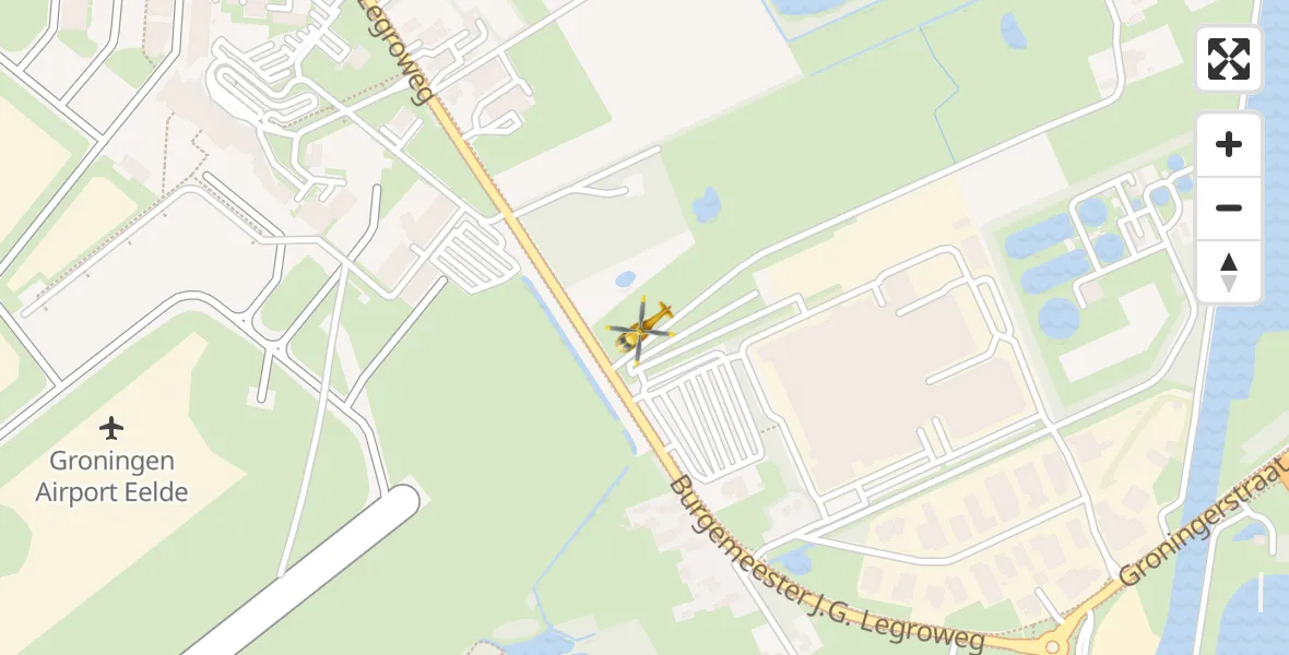 Vluchtroute Traumahelikopter Groningen Airport Eelde - Groningen Airport Eelde, 26 mei 2022, 11:42