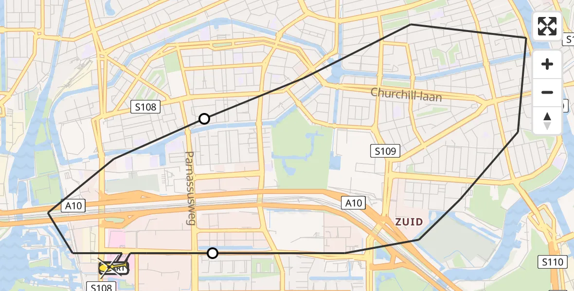 Routekaart van de vlucht: Lifeliner 1 naar VU Medisch Centrum Amsterdam