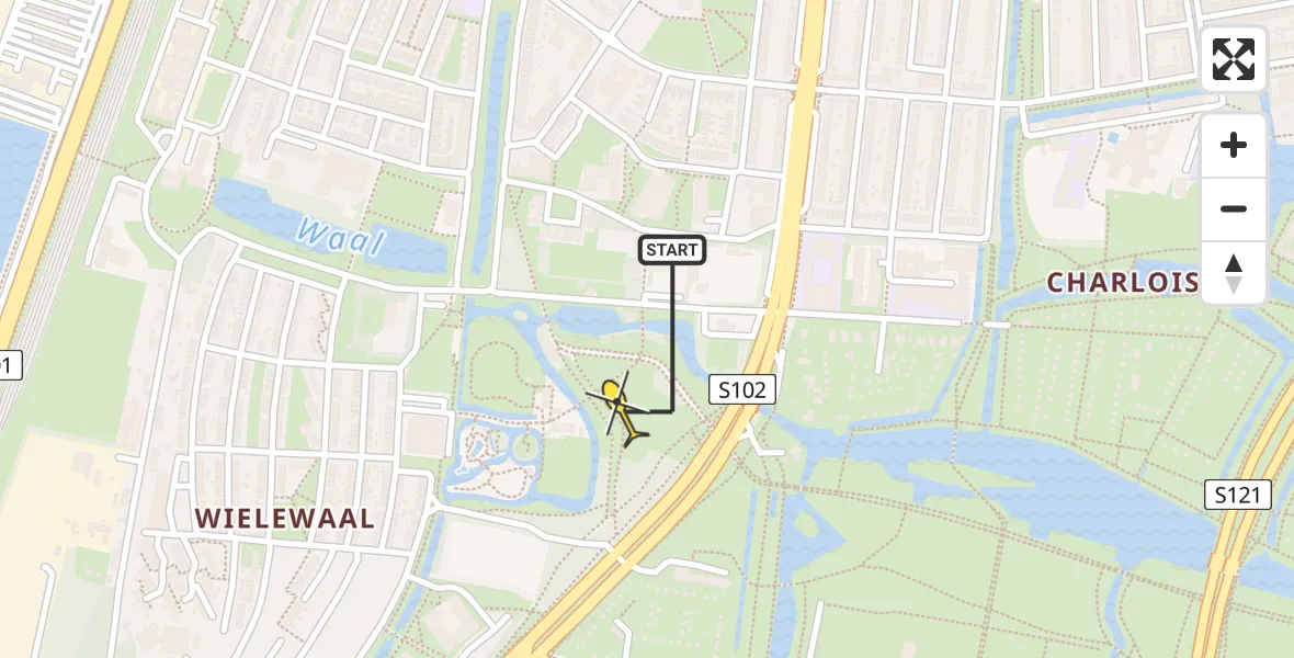 Routekaart van de vlucht: Lifeliner 2 naar Rotterdam