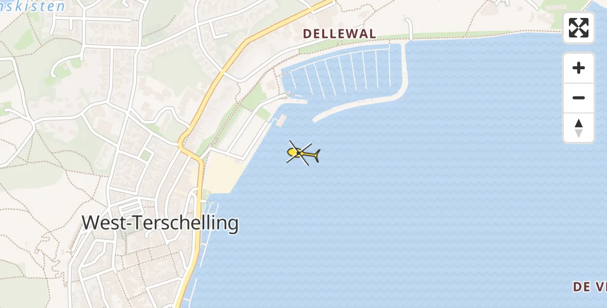 Routekaart van de vlucht: Lifeliner 4 naar West-Terschelling