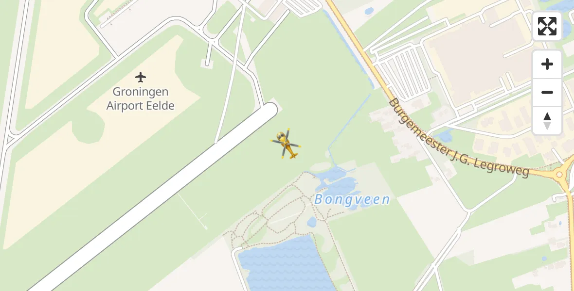 Vluchtroute Traumahelikopter Groningen Airport Eelde - Groningen Airport Eelde, 27 mei 2022, 09:34