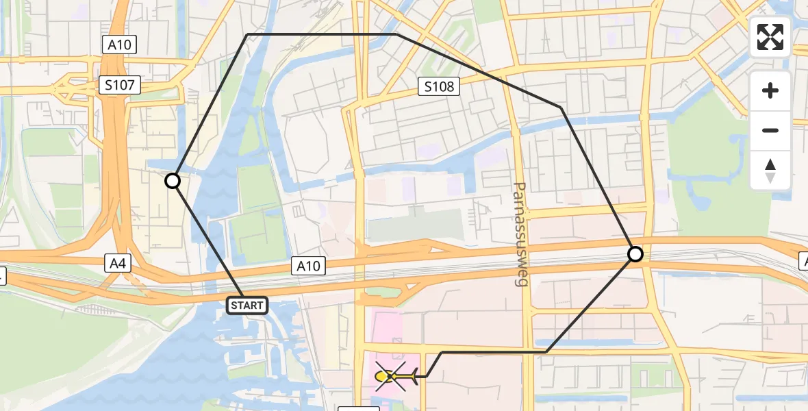 Routekaart van de vlucht: Lifeliner 1 naar VU Medisch Centrum Amsterdam