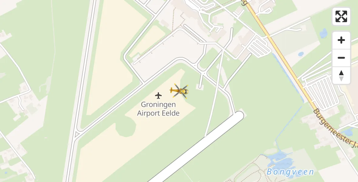 Vluchtroute Traumahelikopter Groningen Airport Eelde - Groningen Airport Eelde, 27 mei 2022, 19:45