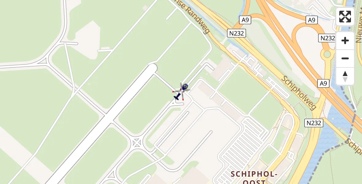 Vluchtroute Politiehelikopter van Schiphol naar Schiphol