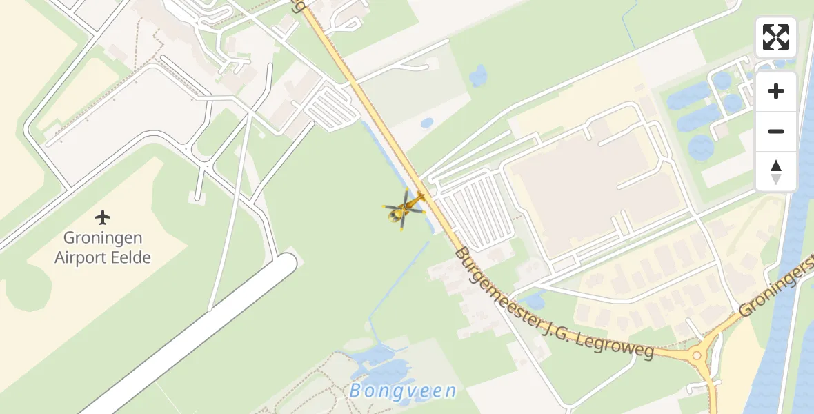 Vluchtroute Traumahelikopter Groningen Airport Eelde - Groningen Airport Eelde, 28 mei 2022, 04:47