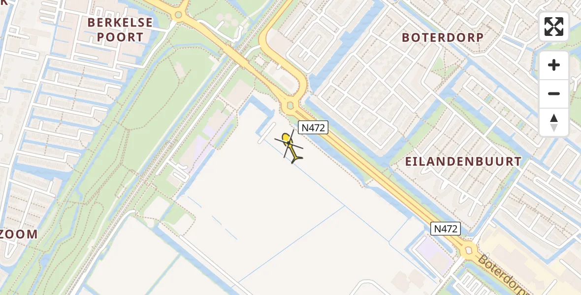 Routekaart van de vlucht: Traumahelikopter naar Bergschenhoek