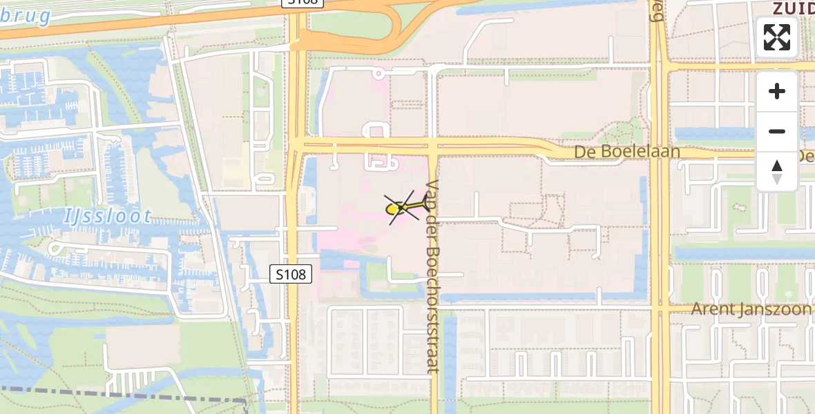 Routekaart van de vlucht: Lifeliner 1 naar VU Medisch Centrum Amsterdam