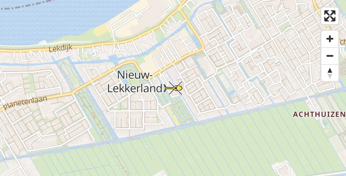 Routekaart van de vlucht: Lifeliner 1 naar Nieuw-Lekkerland