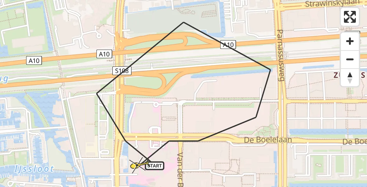 Routekaart van de vlucht: Lifeliner 1 naar VU Medisch Centrum Amsterdam