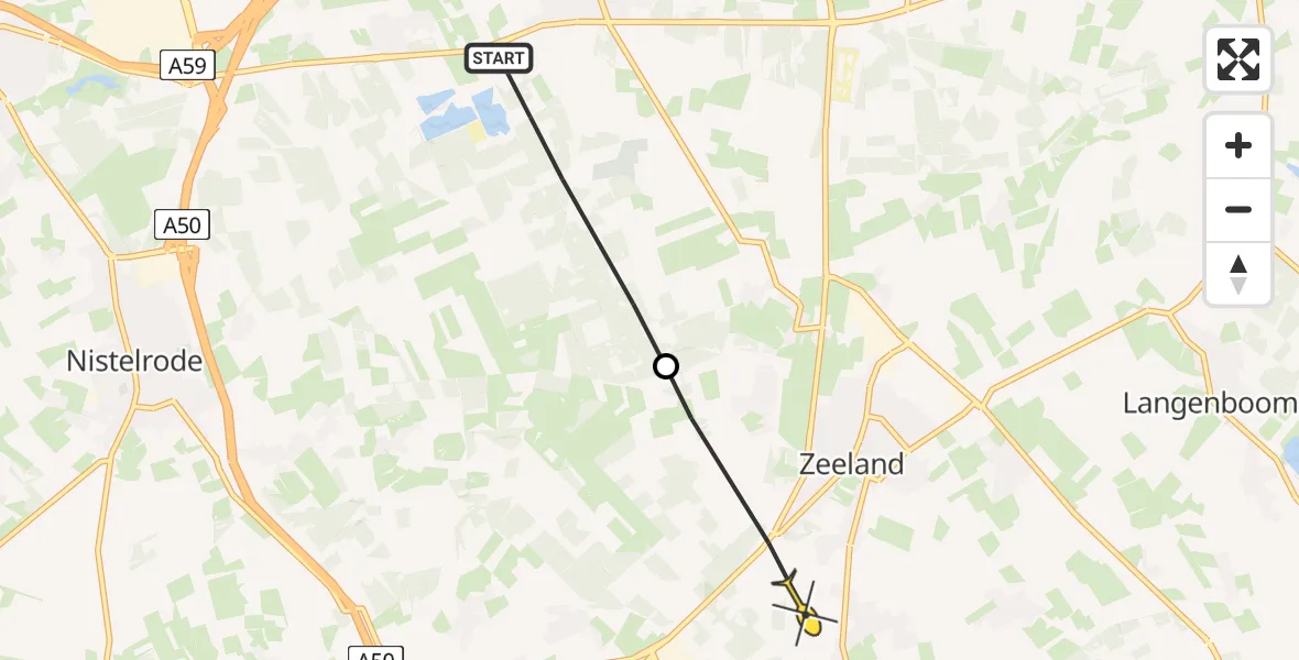 Routekaart van de vlucht: Lifeliner 3 naar Zeeland
